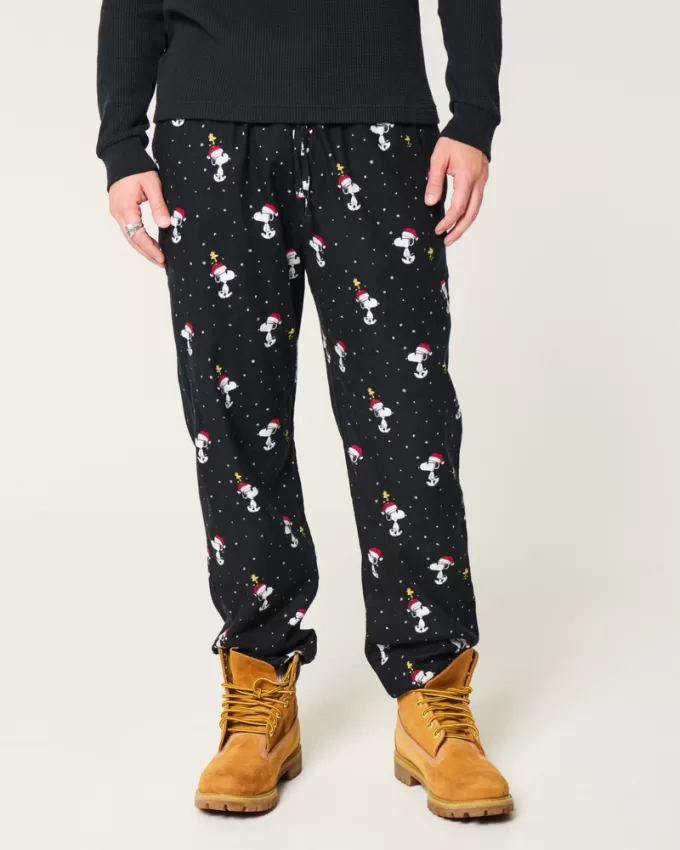24/7 Snoopy Graphic Flannel Pajama Pants,24/7 Snoopy Graphic Flannel Pajama Pants