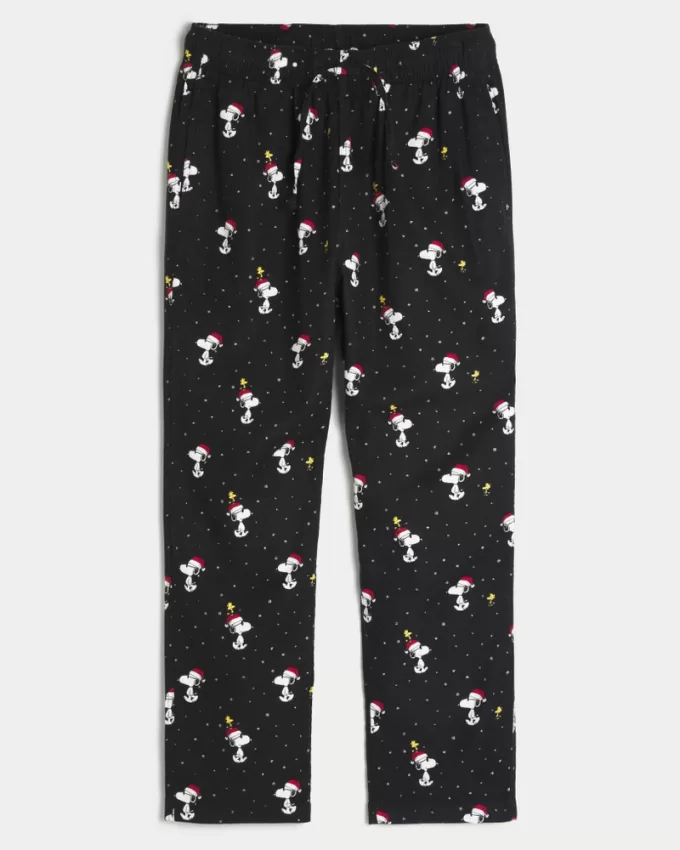 24/7 Snoopy Graphic Flannel Pajama Pants,24/7 Snoopy Graphic Flannel Pajama Pants