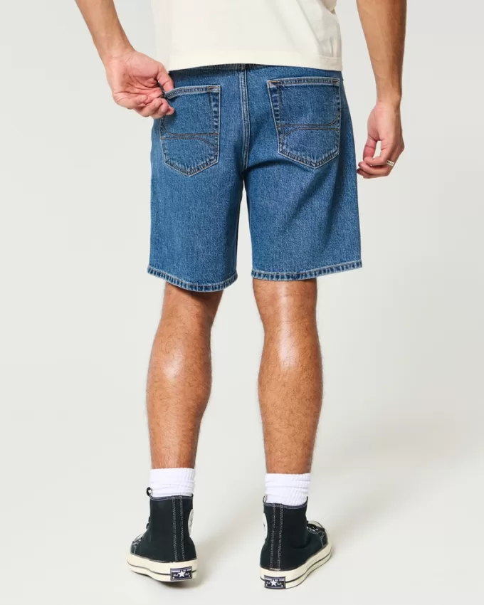 Above-the-Knee Loose Denim Shorts,Above-the-Knee Loose Denim Shorts
