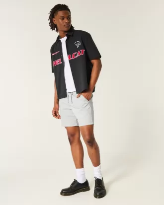 Above-the-Knee Twill Pull-On Shorts,Above-the-Knee Twill Pull-On Shorts