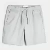 Above-the-Knee Twill Pull-On Shorts,Above-the-Knee Twill Pull-On Shorts