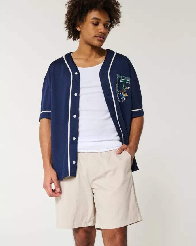 Above-the-Knee Twill Pull-On Shorts,Above-the-Knee Twill Pull-On Shorts