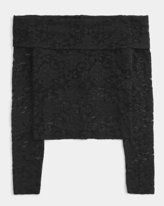 All-Over Lace Off-the-Shoulder Top,All-Over Lace Off-the-Shoulder Top