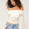 All-Over Lace Off-the-Shoulder Top,All-Over Lace Off-the-Shoulder Top