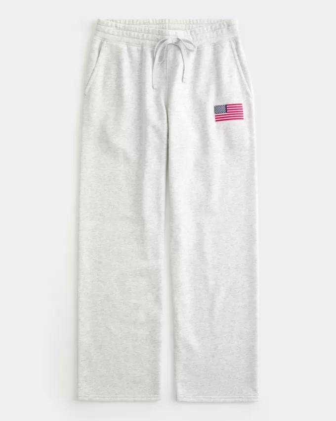 American Flag Graphic Straight Sweatpants,American Flag Graphic Straight Sweatpants