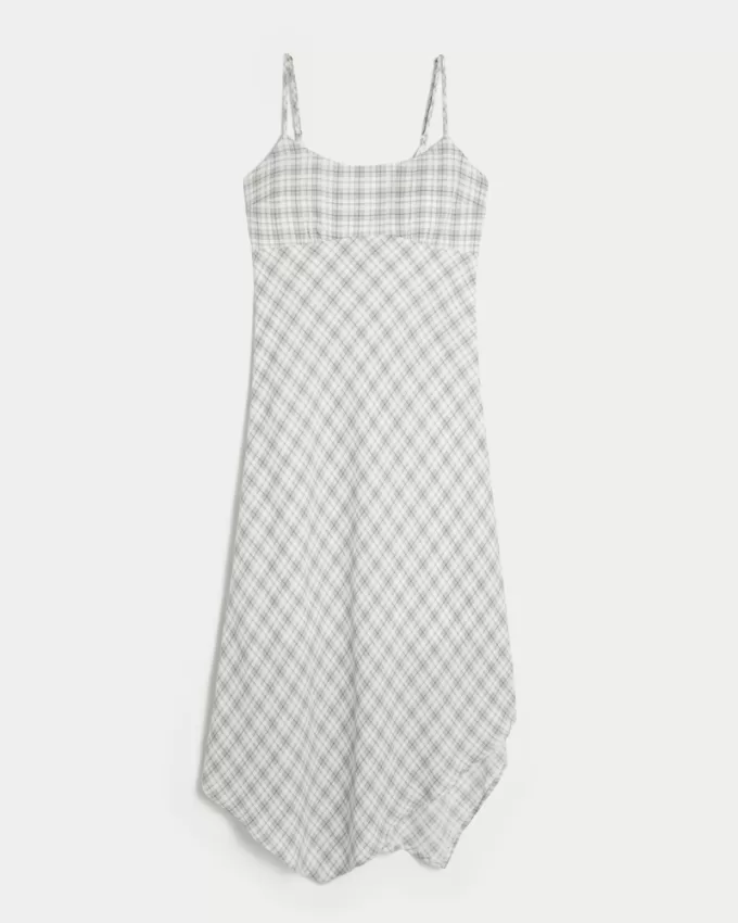 Asymmetrical Crepe Open-Back Midi Slip Dress,Asymmetrical Crepe Open-Back Midi Slip Dress