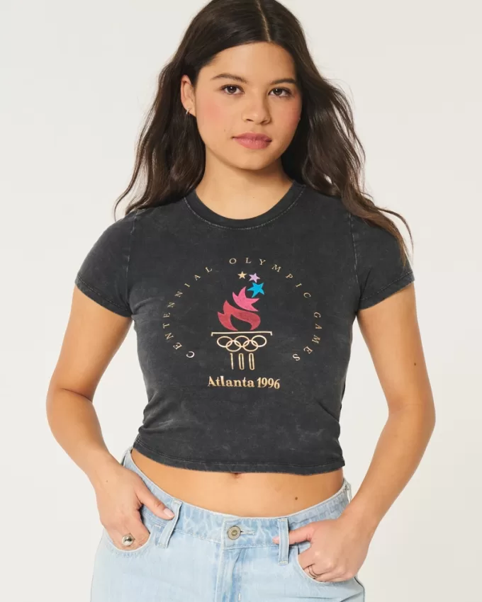 Atlanta 1996 Olympic Games Graphic Baby Tee,Atlanta 1996 Olympic Games Graphic Baby Tee