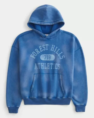 Baggy Cinch Washed Forest Hills Graphic Hoodie,Baggy Cinch Washed Forest Hills Graphic Hoodie