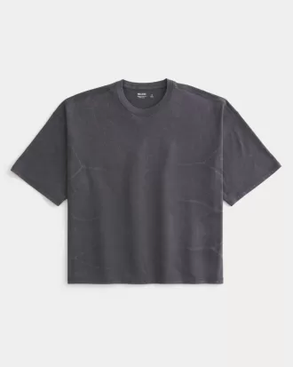 Baggy Crop Lightning Wash Crew T-Shirt,Baggy Crop Lightning Wash Crew T-Shirt