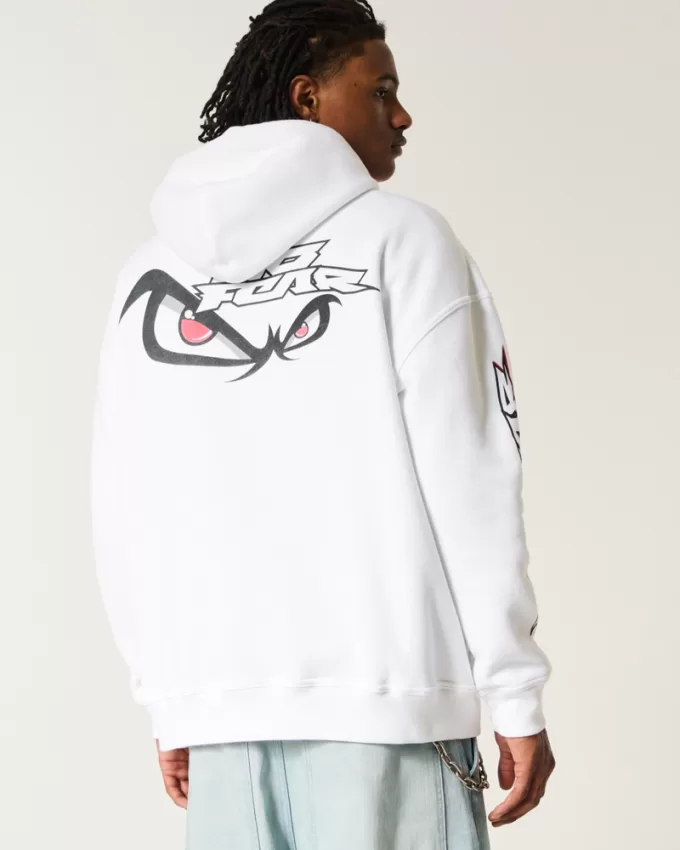 Baggy No Fear Graphic Hoodie,Baggy No Fear Graphic Hoodie