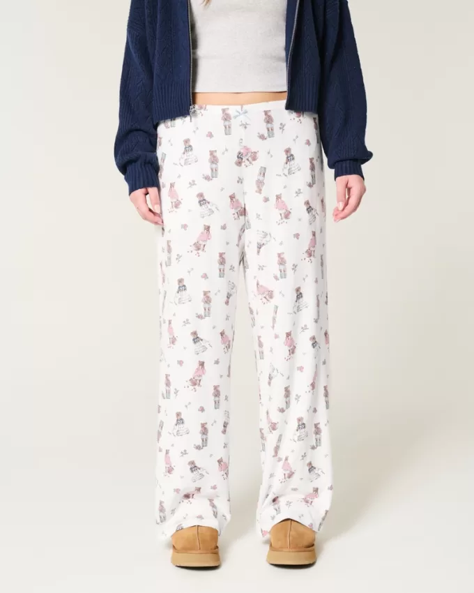 Bear Graphic Pajama Pants,Bear Graphic Pajama Pants