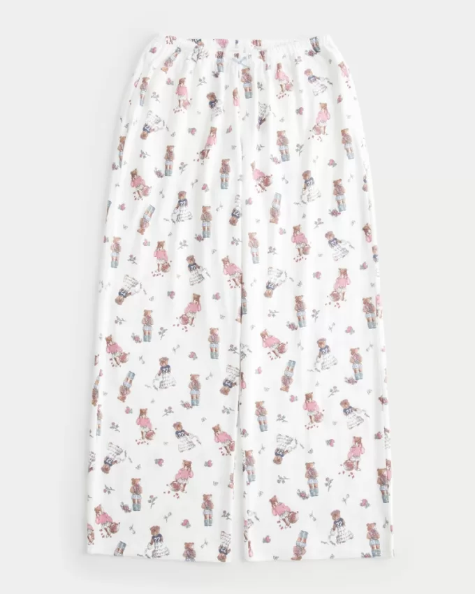 Bear Graphic Pajama Pants,Bear Graphic Pajama Pants