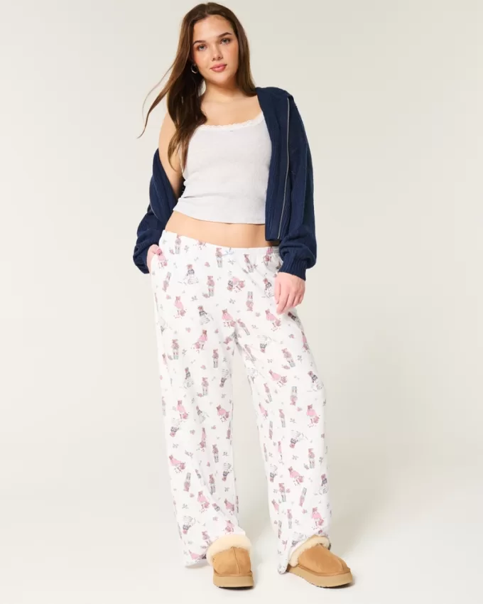 Bear Graphic Pajama Pants,Bear Graphic Pajama Pants