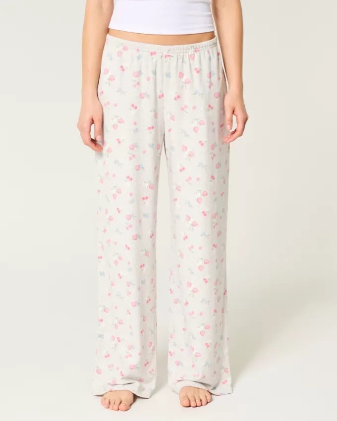 Berry Pattern Pajama Pants,Berry Pattern Pajama Pants