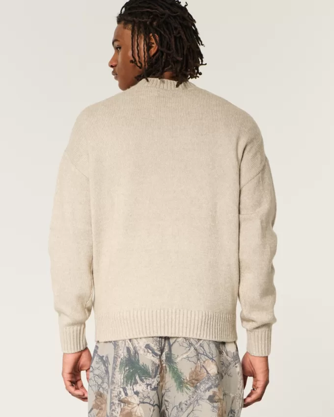 Boxy Airspun Knit Crew Sweater,Boxy Airspun Knit Crew Sweater