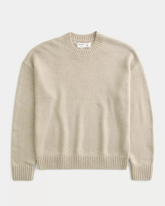 Boxy Airspun Knit Crew Sweater,Boxy Airspun Knit Crew Sweater