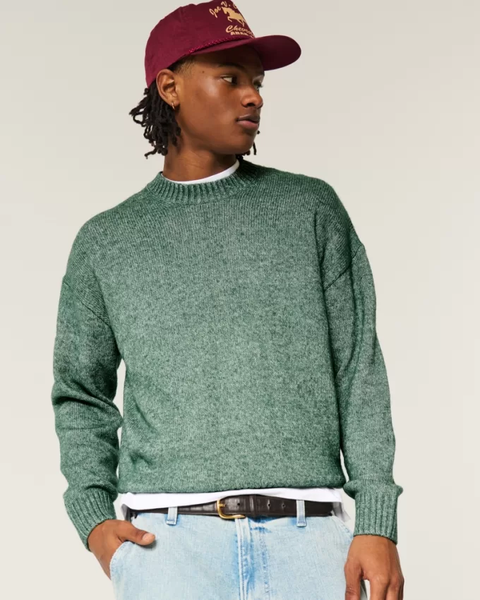 Boxy Airspun Knit Crew Sweater,Boxy Airspun Knit Crew Sweater