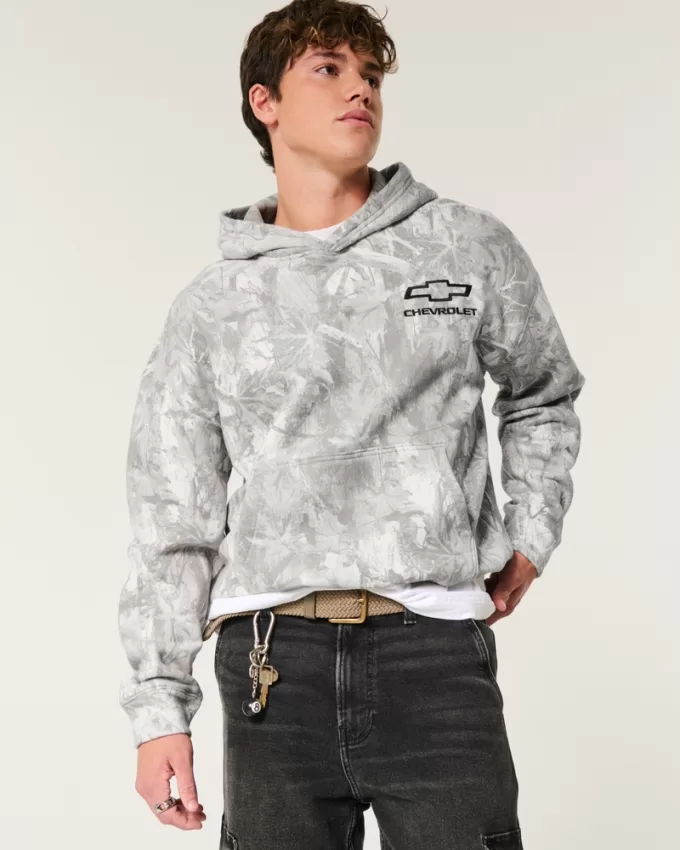Boxy Camo Chevrolet Graphic Hoodie,Boxy Camo Chevrolet Graphic Hoodie