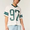 Boxy Crop Athletic Graphic Jersey,Boxy Crop Athletic Graphic Jersey