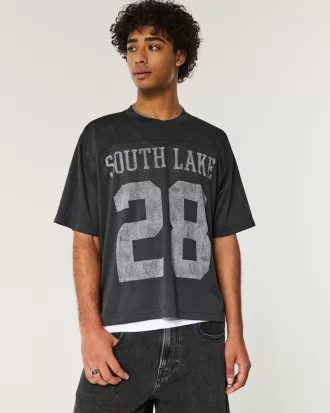 Boxy Crop Athletic Graphic Jersey,Boxy Crop Athletic Graphic Jersey