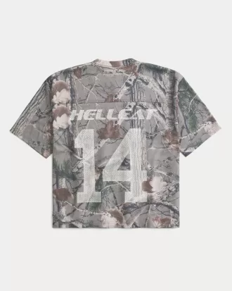 Boxy Crop Camo Dodge Graphic Jersey,Boxy Crop Camo Dodge Graphic Jersey