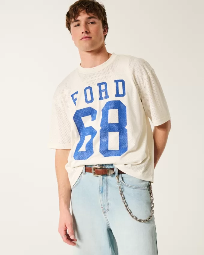 Boxy Crop Ford Graphic Jersey,Boxy Crop Ford Graphic Jersey