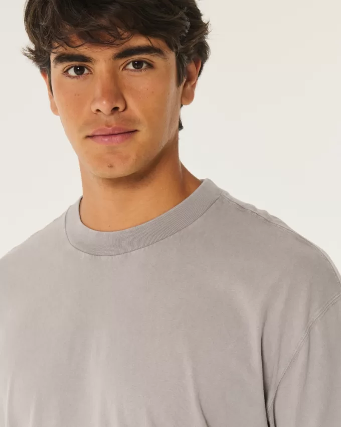 Boxy Crop Heavyweight Cotton Crew T-Shirt,Boxy Crop Heavyweight Cotton Crew T-Shirt