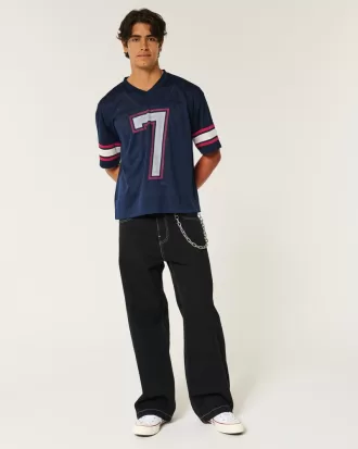 Boxy Crop Mesh Graphic Football Jersey,Boxy Crop Mesh Graphic Football Jersey