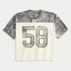 Boxy Crop Mesh Graphic Football Jersey,Boxy Crop Mesh Graphic Football Jersey