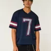 Boxy Crop Mesh Graphic Football Jersey,Boxy Crop Mesh Graphic Football Jersey