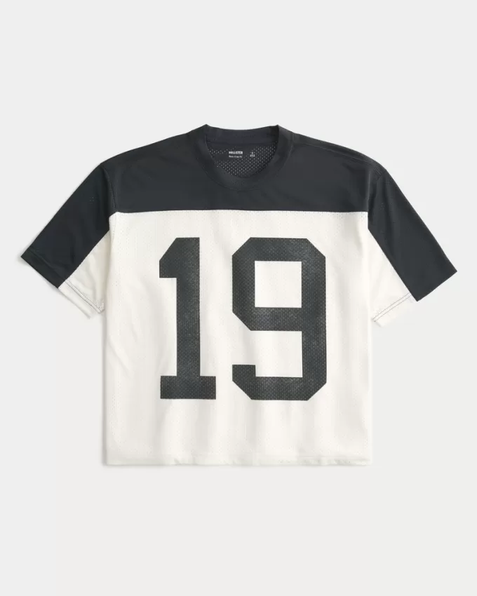 Boxy Crop Number Graphic Jersey,Boxy Crop Number Graphic Jersey