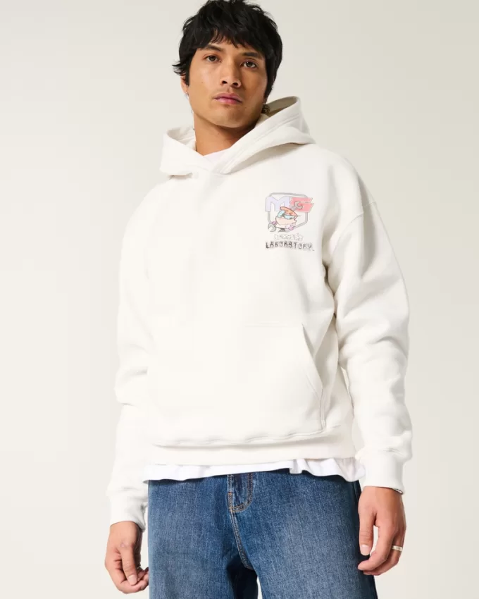 Boxy Dexter’s Laboratory Graphic Hoodie,Boxy Dexter’s Laboratory Graphic Hoodie