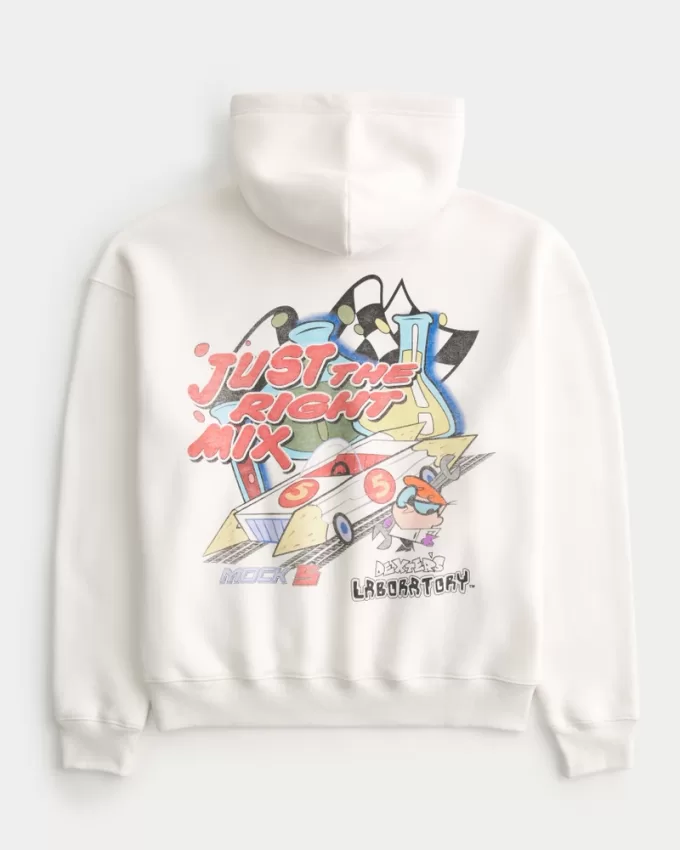 Boxy Dexter’s Laboratory Graphic Hoodie,Boxy Dexter’s Laboratory Graphic Hoodie