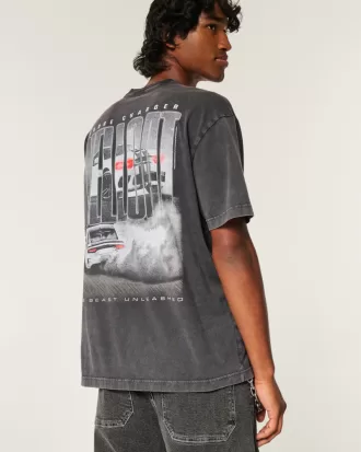 Boxy Dodge Charger Hellcat Graphic Tee,Boxy Dodge Charger Hellcat Graphic Tee