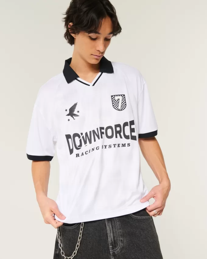 Boxy Downforce Graphic Soccer Jersey,Boxy Downforce Graphic Soccer Jersey