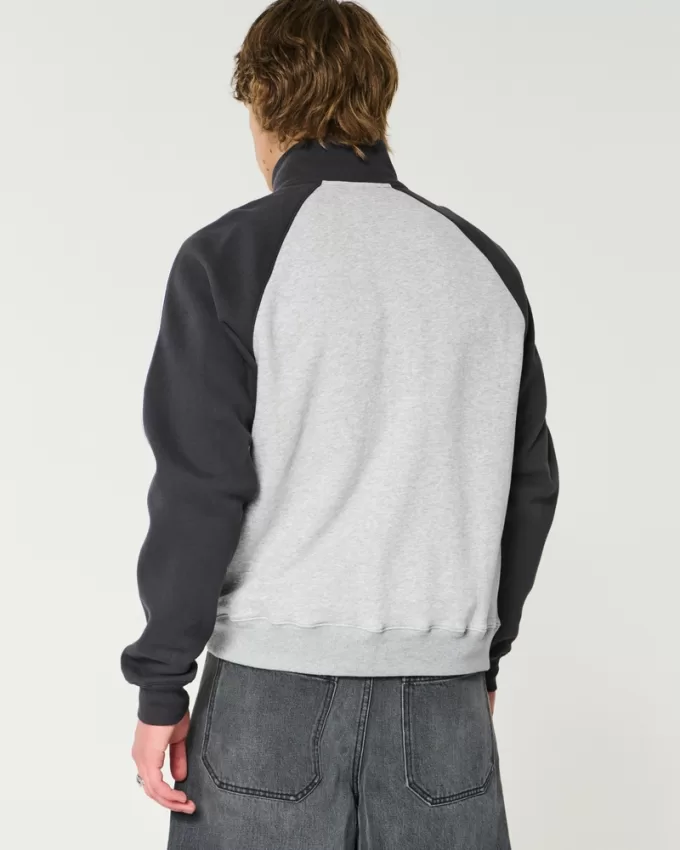 Boxy Fleece Logo Half-Zip Sweatshirt,Boxy Fleece Logo Half-Zip Sweatshirt