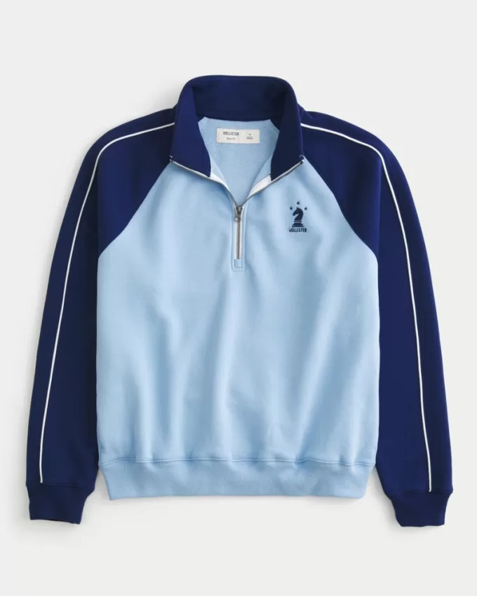 Boxy Fleece Logo Half-Zip Sweatshirt,Boxy Fleece Logo Half-Zip Sweatshirt