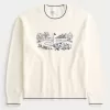 Boxy Golf Graphic Crew Sweater,Boxy Golf Graphic Crew Sweater