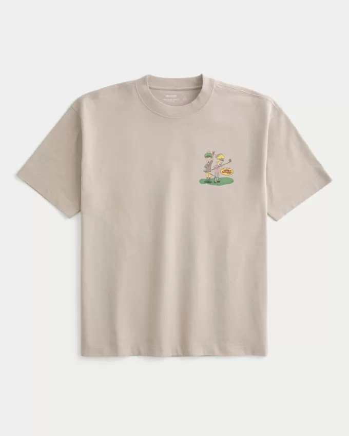 Boxy Heavyweight Beavis and Butt-Head Golf Graphic Tee,Boxy Heavyweight Beavis and Butt-Head Golf Graphic Tee