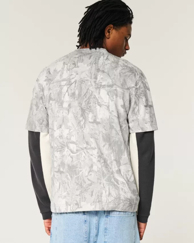 Boxy Heavyweight Camo Crew T-Shirt,Boxy Heavyweight Camo Crew T-Shirt