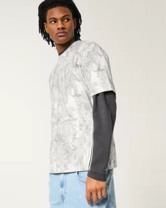 Boxy Heavyweight Camo Crew T-Shirt,Boxy Heavyweight Camo Crew T-Shirt