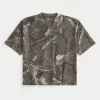 Boxy Heavyweight Crop Camo Crew T-Shirt,Boxy Heavyweight Crop Camo Crew T-Shirt