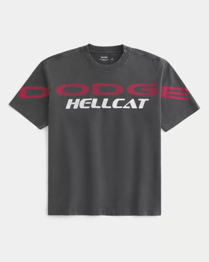 Boxy Heavyweight Dodge Hellcat SRT Graphic Tee,Boxy Heavyweight Dodge Hellcat SRT Graphic Tee