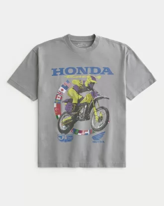 Boxy Heavyweight Honda Racing Graphic Tee,Boxy Heavyweight Honda Racing Graphic Tee