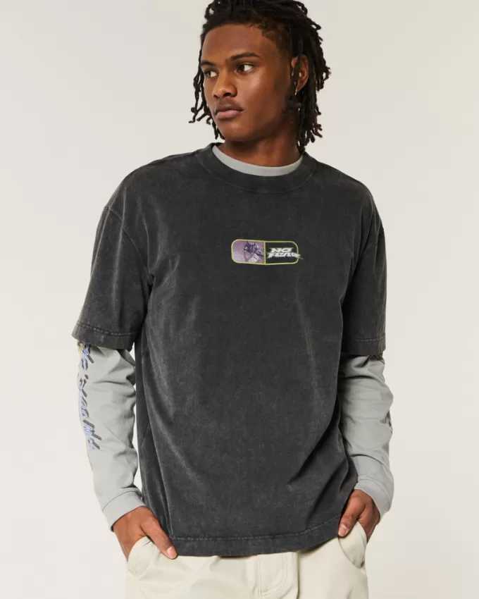 Boxy Heavyweight No Fear Graphic Tee,Boxy Heavyweight No Fear Graphic Tee