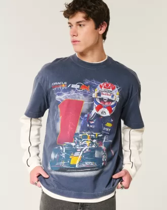Boxy Heavyweight Oracle Red Bull Racing Graphic Tee,Boxy Heavyweight Oracle Red Bull Racing Graphic Tee