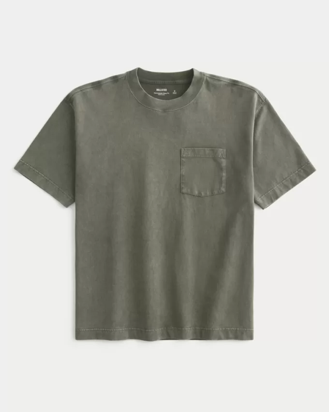 Boxy Heavyweight Pocket Crew T-Shirt,Boxy Heavyweight Pocket Crew T-Shirt