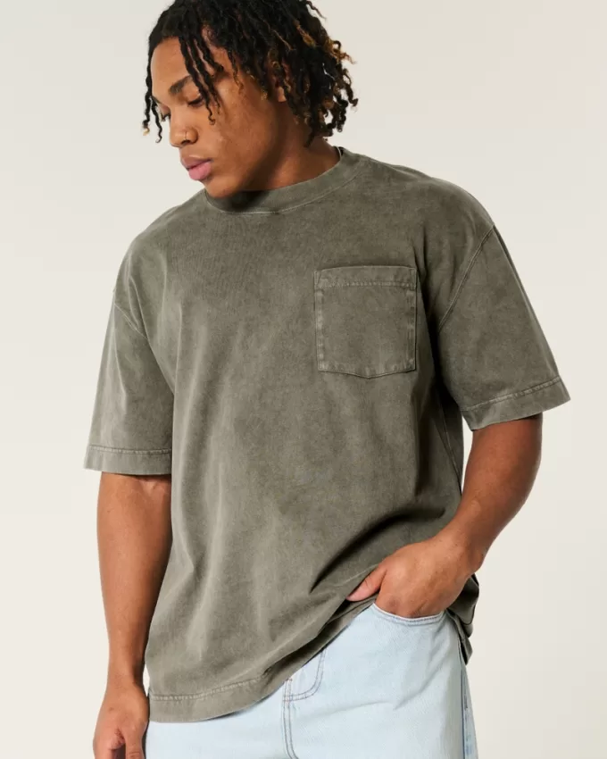 Boxy Heavyweight Pocket Crew T-Shirt,Boxy Heavyweight Pocket Crew T-Shirt