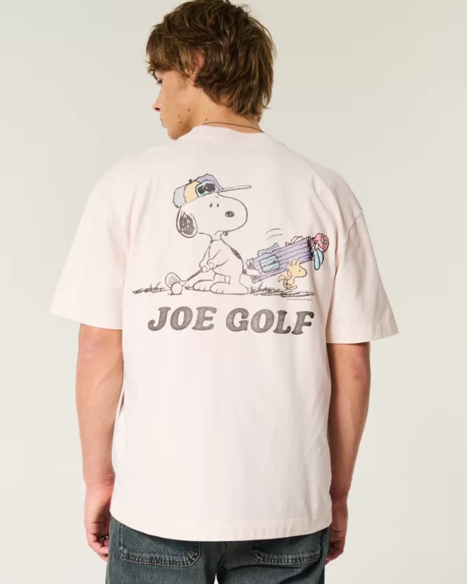 Boxy Heavyweight Snoopy Golf Graphic Tee,Boxy Heavyweight Snoopy Golf Graphic Tee