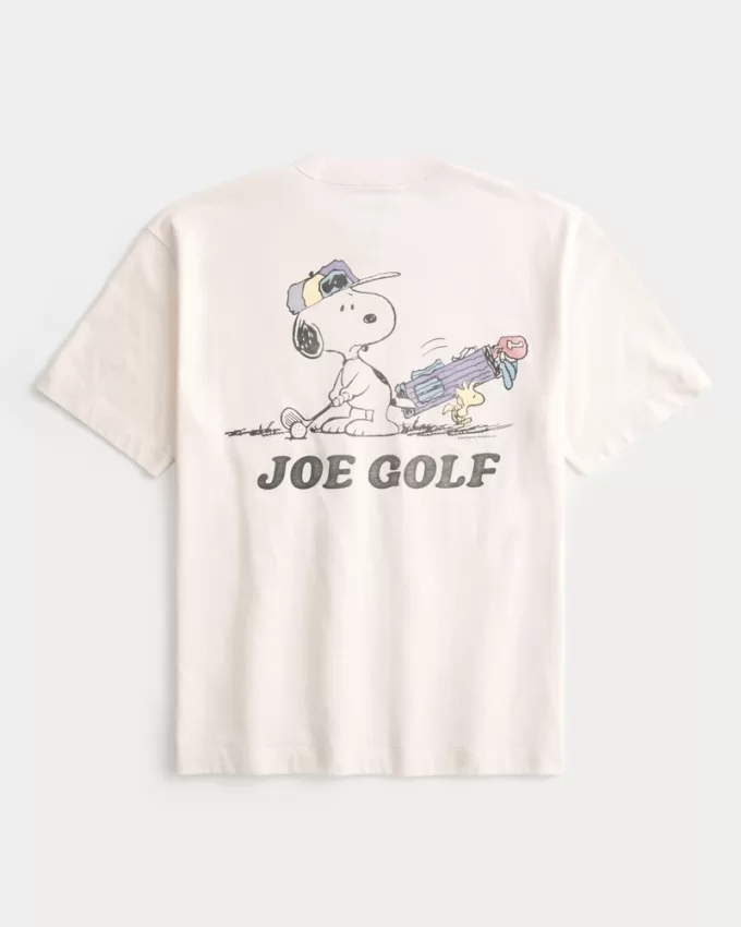 Boxy Heavyweight Snoopy Golf Graphic Tee,Boxy Heavyweight Snoopy Golf Graphic Tee